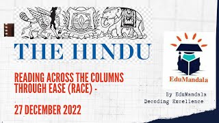 Daily The Hindu Analysis | RACE | 27 December 2022 | EduMandala #thehinduanalysis #dailynewspaper