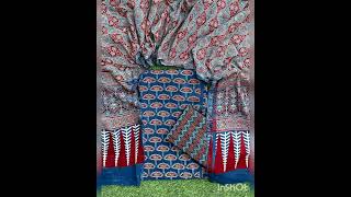 Latest Ajrakh Print Cotton Dress Materials@stunningwear7951