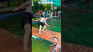 JEMBATAN AIR #funny #waterpark #jade #fun #shorts #challenge