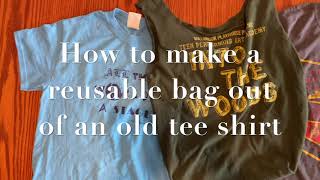 upcycle an old t shirt into a reusable grocery bag! sew&no sew