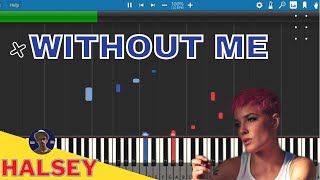 Without Me Piano Tutorial ( With MIDI) | Halsey | Rishabh DA