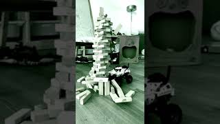 LEGO MonsterJam: Demolition of the Sauron Tower  #monstertruck  #jenga #demolition #legotechnic