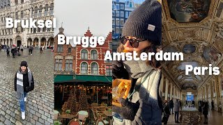 HIZLANDIRILMIŞ AVRUPA TURU//BRÜKSEL,AMSTERDAM,PARİS VLOG