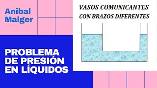 PROBLEMA DE VASOS COMUNICANTES CON BRAZOS DIFERENTES.  #AnibalMalger #fluidos #VasosComunicantes