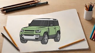 "Step-by-Step Tutorial: Drawing a Landrover Defender 90"