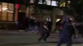 police officer attacks protester