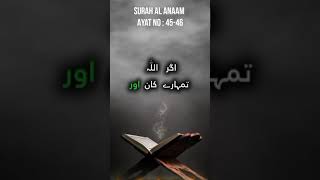 Surah Al Anaam | Ayat No : 45 - 46 | Only Urdu Translation | #ytshorts #yt #islamicrecitation  |