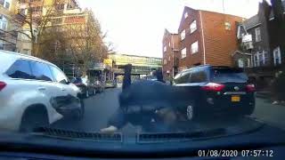 Kid runs into traffic