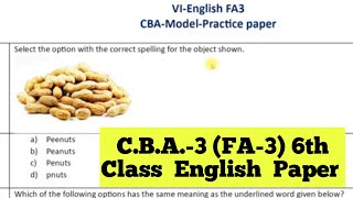 #fa3questionpapers F A 3 English 6th Class l Paper.