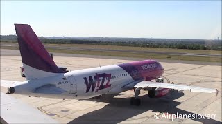 Wizzair A320 very smooth landing and pushback parking at Dortmund Airport [HD]