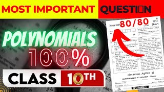 POLYNOMIALS - Most Important Questions || Class-10th | Class 10 Maths Complete Revision |