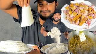 Duck curry and roti 🫓 eating challenge, cooking and eating video