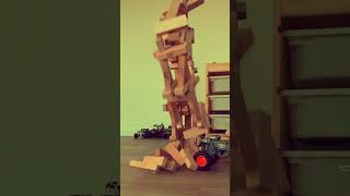 Jenga Tower Collapse Reversed: Max-D #toytruck #monstertruck #jenga #legotechnic