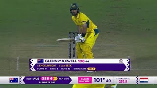 MAXWELL FASTEST CENTURY IN WORLD CUP HISTORY || MAXWELL BATTING TODAY|| AUS VS NED HIGHLIGHTS