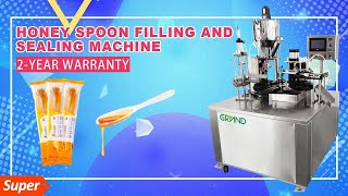 TD-7-2 Honey Spoon Filling Sealing Machine #honeypack #honeyfillingmachine #packingmachine