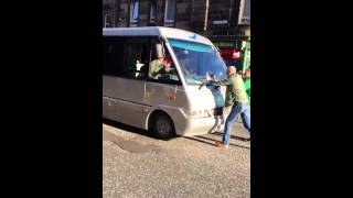 Hibs fans attacking a Rangers bus today| Hibs - Rangers  01.11.2015|