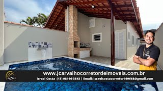 (VENDIDO) LINDA CASA COM ACABAMENTO IMPECÁVEL, 100MTS DO MAR, PISCINA E CHURRASQUEIRA EM MONGAGUA