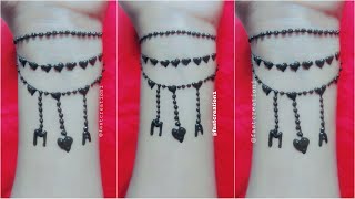 Standard A,M, lovely tattoo mehndi design।। simple alphabet tattoo mehndi design, latest tattoo