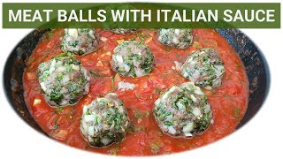 Easy Meatballs Recipe | in a homemade marinara sauce