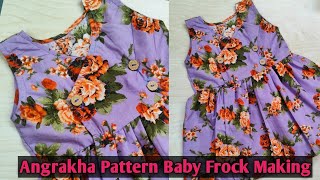 Angrkha Baby Frock Cutting & Stitching For 6 month-1 Year Girl | Baby Frock Cutting & Stitching