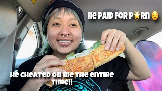 caught my ex cheating with PR🌟STITUES 😟😭 MUKBANG storytime 🥪🍽️