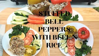 Stuffed Peppers With Beef And Rice In 5 Minutes