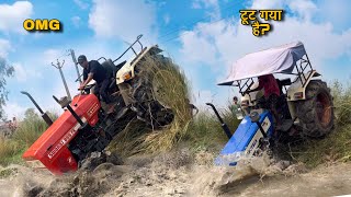 Gabbar is drowning in water // Swaraj 855 4x4 and Swaraj 744 4x4 // Tractor Arbaz