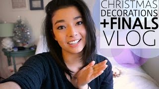 CHRISTMAS DECORATIONS + FINALS PREP || VLOG