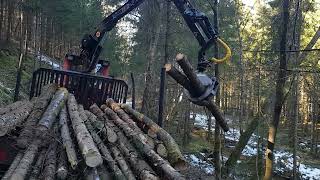 Valmet 605.Loading and transporting wood.