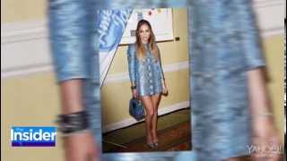 Jennifer Lopez Gets Matchy-Matchy in Blue Python Micro Dress