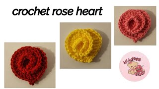 بالكروشيه طريقه عمل قلب على شكل ورده how to crochet a rose heart