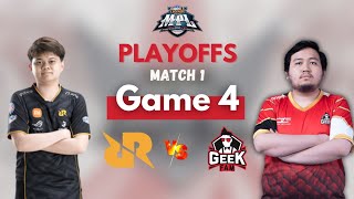 REVERSE GAME !! RRQ HOSHI VS GEEK FAM GAME 4 MATCH 1 PLAYOFFS DAY 1