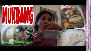 Mukbang with a friend, nilagang baka at pinakbet