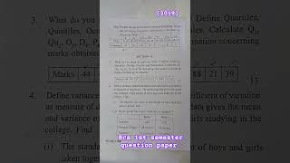 1st semester question paper of BCA (2019)#exam #panjabuniversity #shortsyoutube