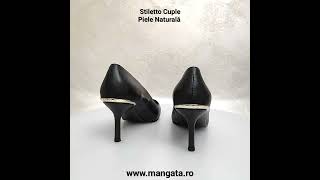 Stiletto Negri Cuple din Piele Naturală Fabricati in Spania