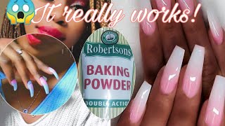 DIY NAILS : BAKING SODA NAILS | It worked! DIY NAILS AT HOME