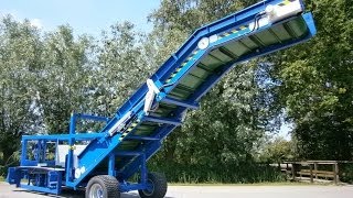 Bio Hopper EXTF foldable conveyor for cleaning out strawberries and other horticultural crops