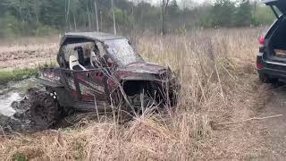 Jeep to the rescue! 2012 Polaris rzr stuck