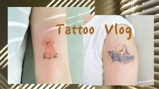 TATTOO VLOG / 1일 2타투, 나의 2번째 타투 ( 작업 과정,미니타투,감성타투 )