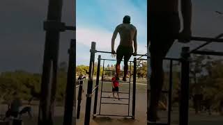 Mi combo calisténico + largo, casi muero💪 #calistenia #calisthenics #handstand #muscleup #frontlever