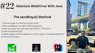 #22. Type Using sendKeys() in Selenium| Multiple Scenarios Covered | #seleniumwebdriver