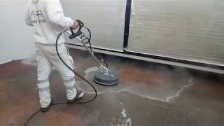 Preping a floor for epoxy coating