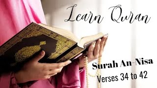 Surah An-Nisa Verses 34 to 42 with Tajweed | Treasure of Quran  #quranrecitation #tajweed