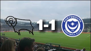 96TH MINUTE EQUALISER!!! 😱 | DERBY COUNTY VS PORTSMOUTH | MATCHDAY VLOG | 1-1