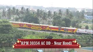 Royapuram Loco Shed WAP7's in Great Action Shatabdi UDAY Intercity AC Double Decker