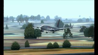 FSX, hard landing with AirEuropa up close