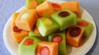 CUBOS DE MELON RELLENOS. ( MELON FILLING.)