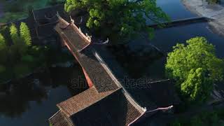 footage dawn aerial photography of traditional chinese bridges