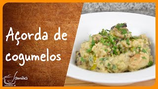 Receita de açorda de cogumelos