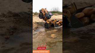 loader mini mengangkut batu turun ke sungai #shortvideo